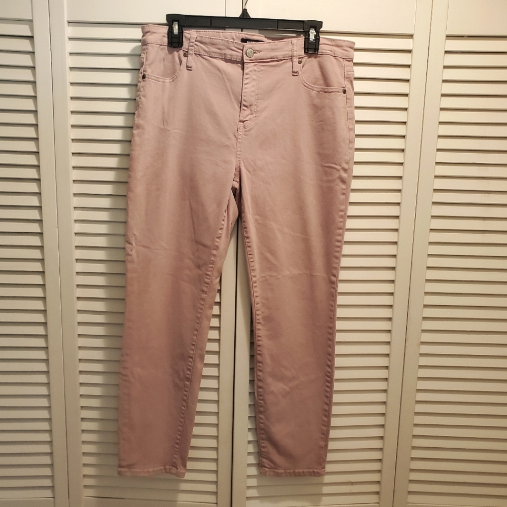 BUFFALO Avalon Mid-Rise Soft Stretch Ankle Skinny Blush Pink Jeans Size 14